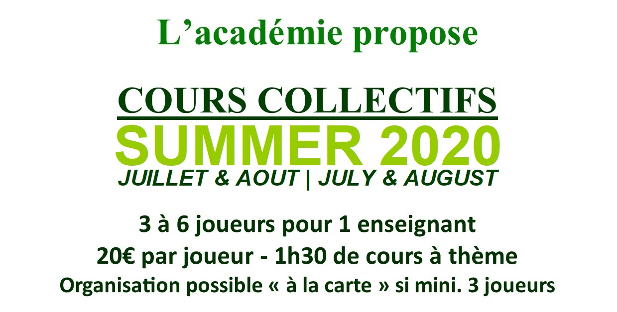 Cours collectifs Juillet 2020 - header