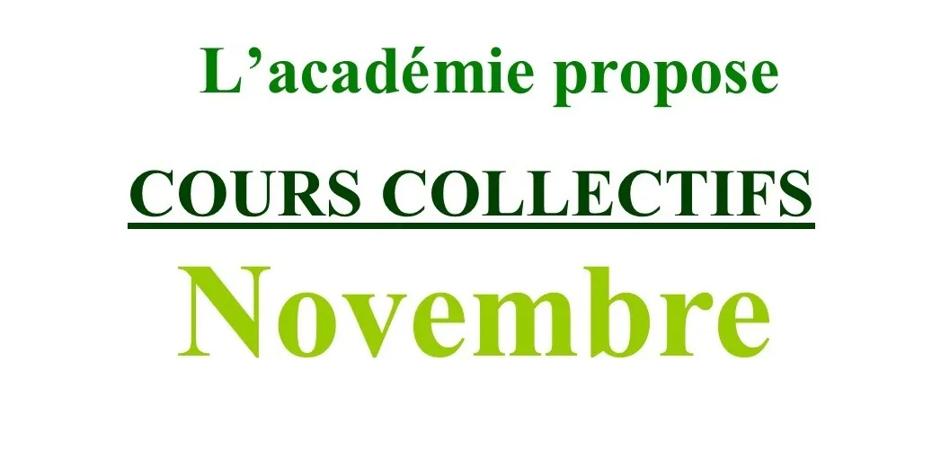 Cours collectifs de Novembre