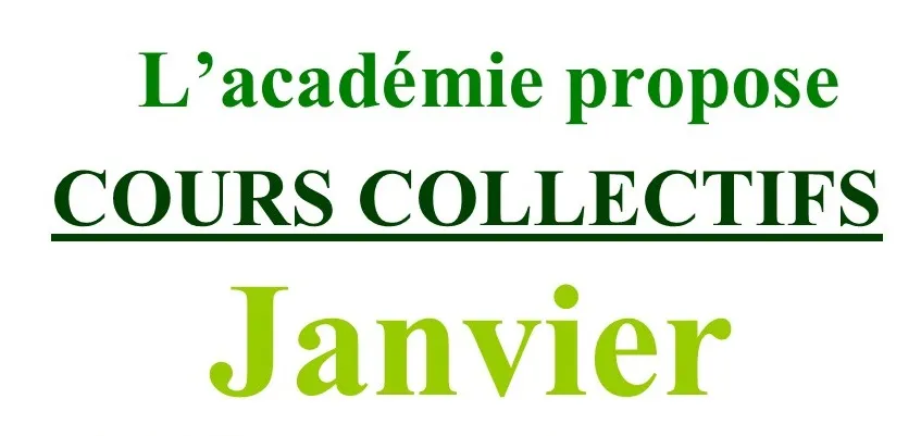Cours Collectifs de Janvier 2021
