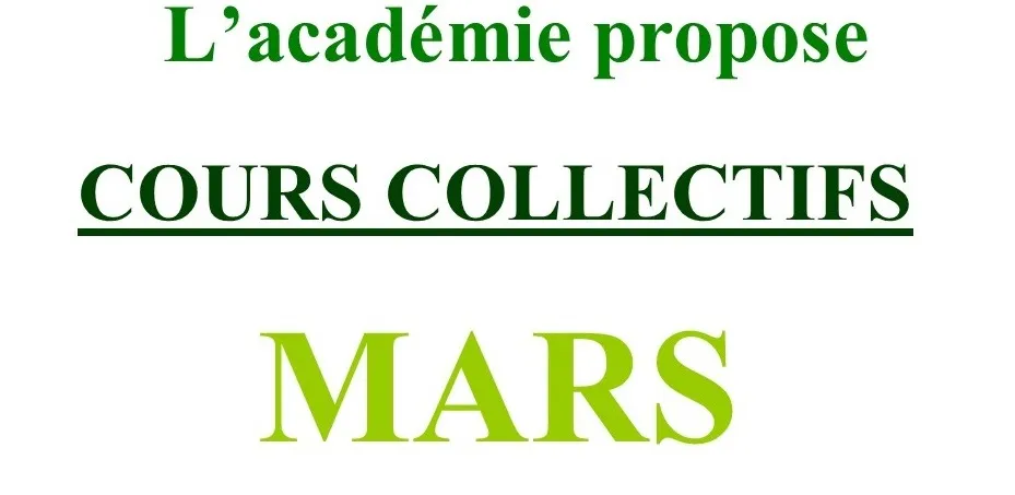 Cours Collectifs de Mars 2021