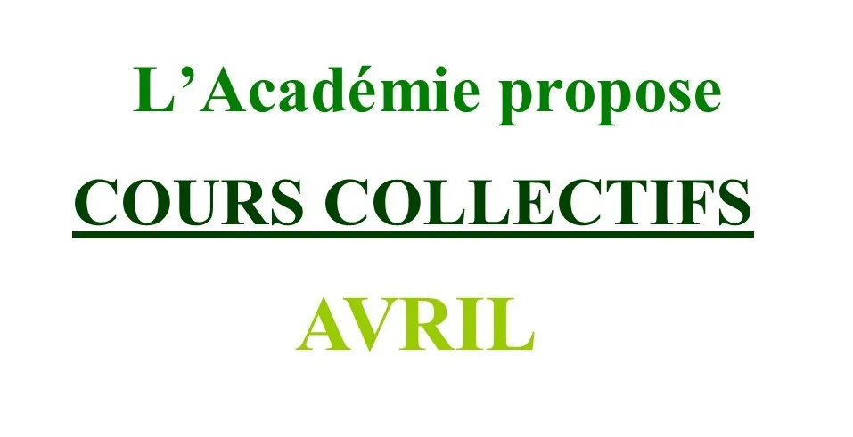 Cours Collectifs d'Avril 2021