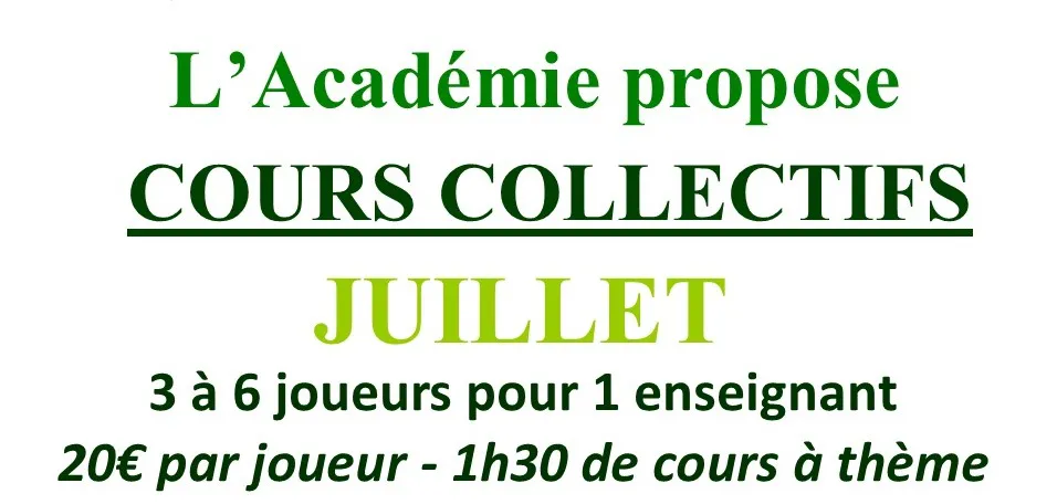 Cours Collectifs de Juillet 2021