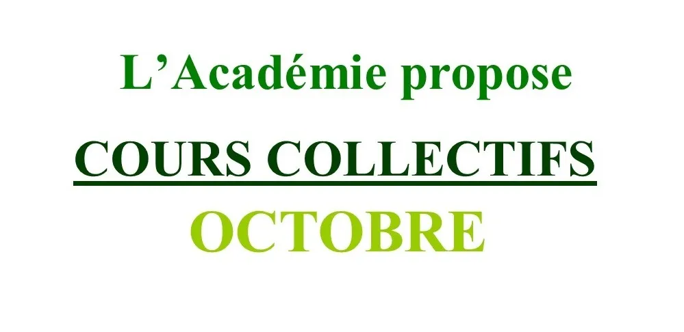 Cours Collectifs d'Octobre