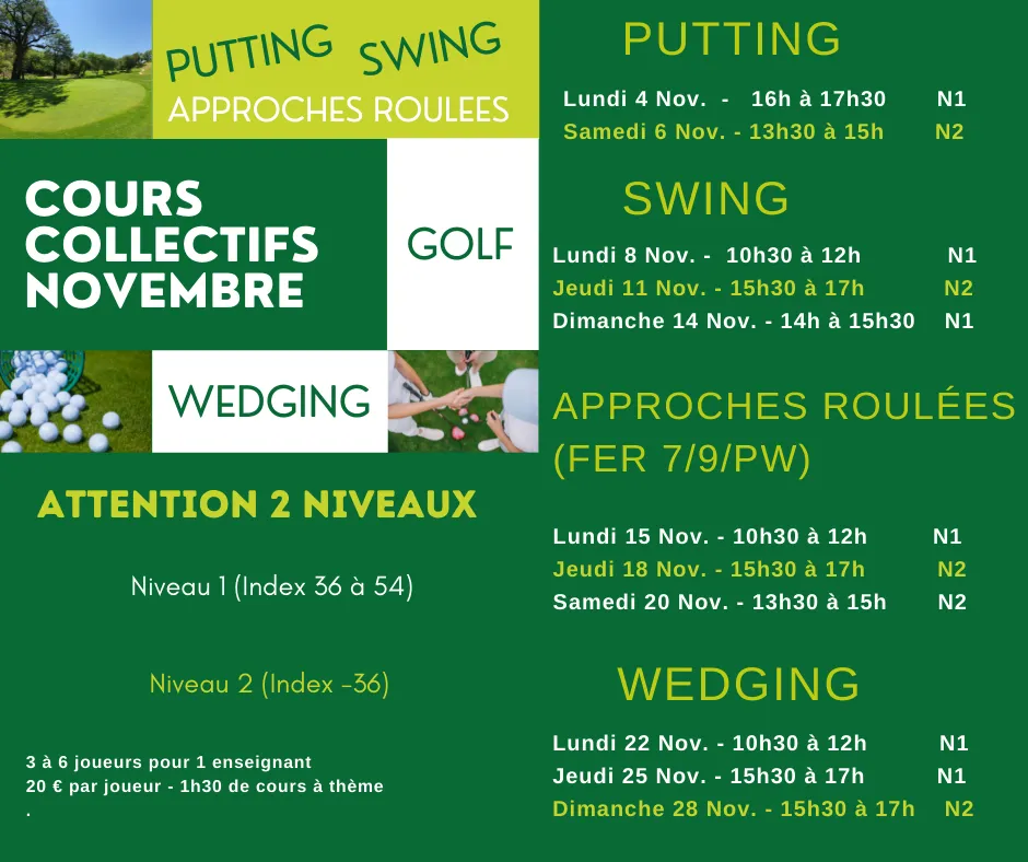 Cours Collectifs de Novembre